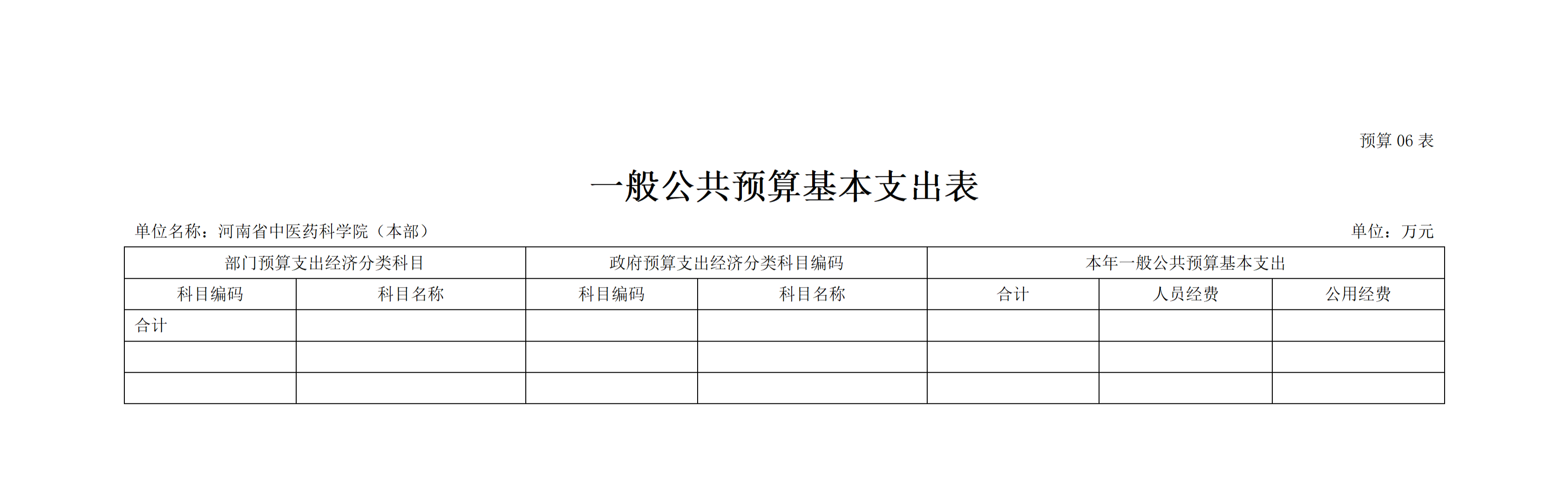 2026 年河南省中医药科学院预算公开 2026 年河南省中医药科学院预算公开