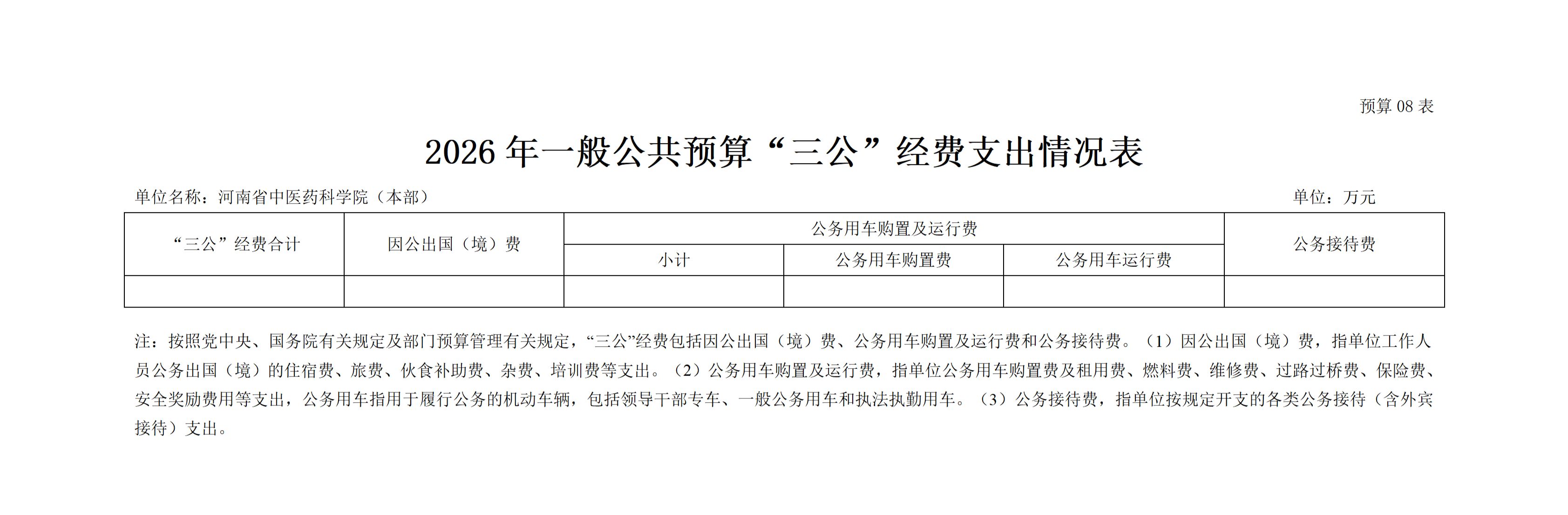 2026 年河南省中医药科学院预算公开 2026 年河南省中医药科学院预算公开